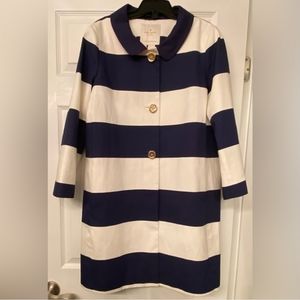Kate Spade Navy and White Striped Coat